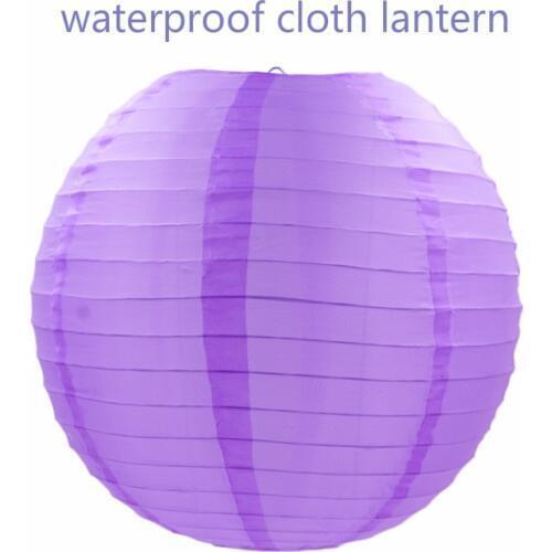 New (5 Size) Chinese waterproof cloth Lanterns Purple Lanterns Paper Ball Lampion for Wedding Birthday Party Decoration supplies