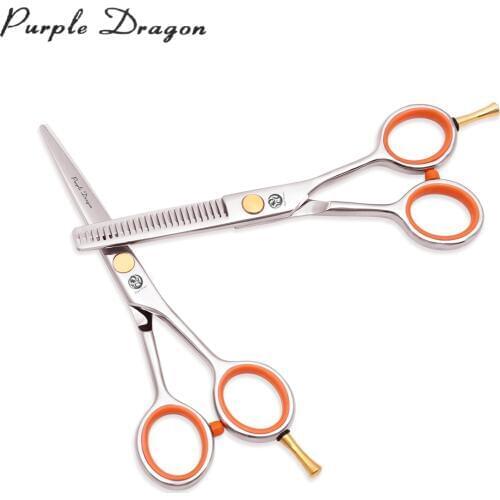 Hair Thinning Scissors 4.0" 5.0" 5.5" Purple Dragon Japanese 440C 1017# Hairdressing Cutting Scissors Professional Hair Scissors