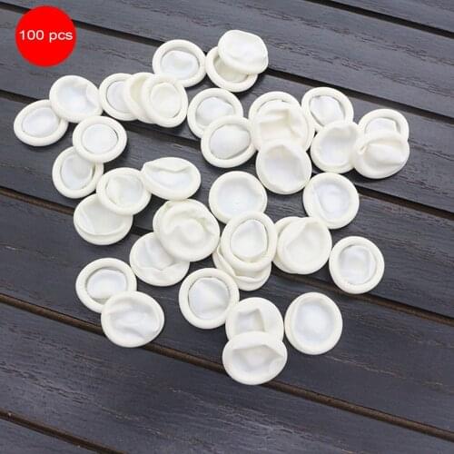 100PCS/SET Durable Natural Latex Anti-Static Finger Cots Practical Design Disposable Makeup Eyebrow Extension Gloves Tools Hot
