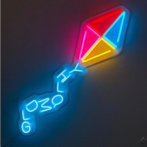 Custom Bad Bunny YHLQMDLG Kite Led Flex Transparent Acrylic Neon Sign Light Wall Hanging for Home Room Bedroom Decor