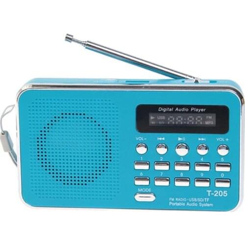 T-205 FM Radio Receiver Portable HiFi Card Speaker Digital MP3 Music Loudspeaker for Camping Hiking Outdoor Sports