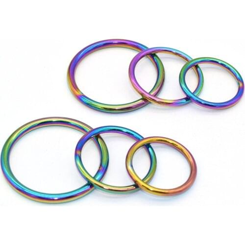 25-40mm Rainbow O Rings Metal Loops O Buckle Belt Strap Buckle Webbing O Ring,Bag handle Handbag Purse Bag Hardware Supplies