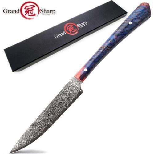 Luxury Japanese vg10 Damascus Steel Steak Knife professional Chefs Knives Utility Tomato Paring Kitchen Knives Cooking Dining