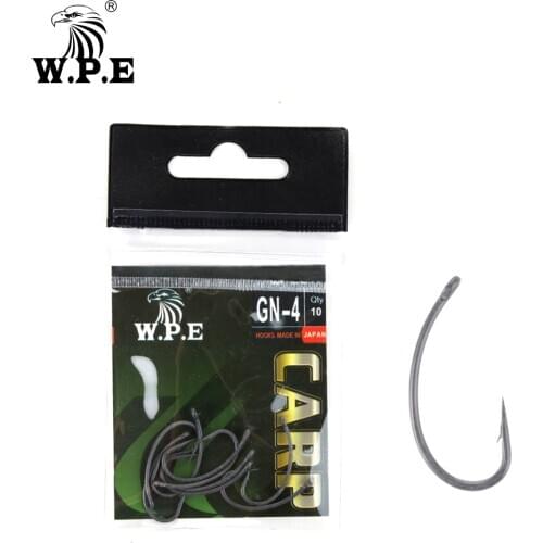 W.P.E Brand Coating Fishing Hook 30pcs/lot Fishhooks Matte Grey Carp Fishing Barbed Curve Shank Gripper Barbed Fishhooks