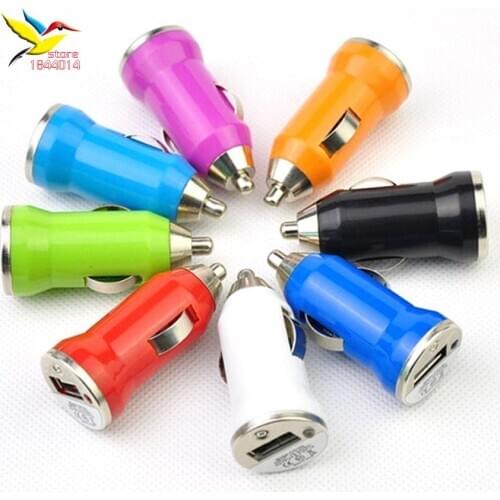 Cheapest Universal Colorful Mini USB Car Charger For IPhone 4 4G 5S 6 7 IPod ITouch HTC Samsung Blackberry Auto Adapter 100pcs