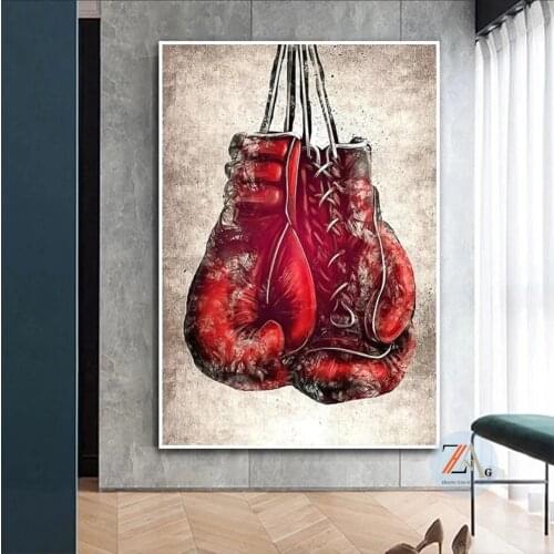 Modern Graffiti Art Red Boxing Gloves Posters and Prints Canvas Paintings Wall Art Pictures for Living Room Decor No Frame