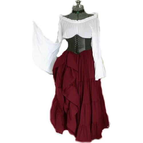 Medieval Cosplay Women Beautiful Dress Gothic Retro Victoria Fashion Carnival One-shoulder Party Costume Gift for Girls