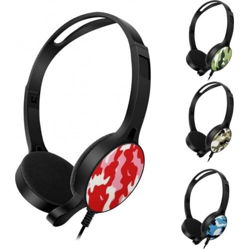 Universal Foldable Retractable 3.5mm Plug Noise Reduction Headphone with Mic