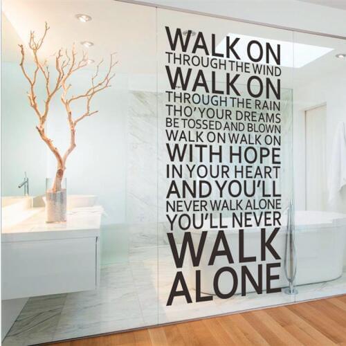 You'll never walk alone inspirational quotes wall stickers room decoration home decals vinyl art liverpool team song lyrics