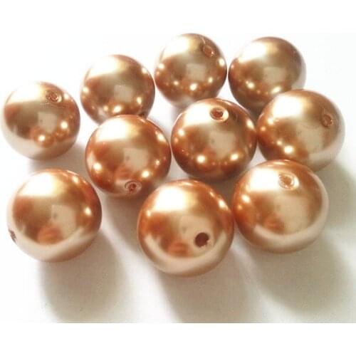 Choose size) 6mm/8mm/10mm/12mm/14mm/16mm/18mm/23mm/25mm champagne gold Acrylic Pearl Beads #32