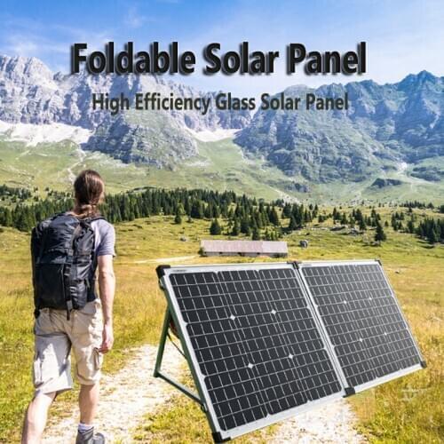 High Efficiency Monocrystalline Portable Foldable Rigid Solar Panel 100W(2PCS 50W) 12V 18V With 12V/24V Solar Controller