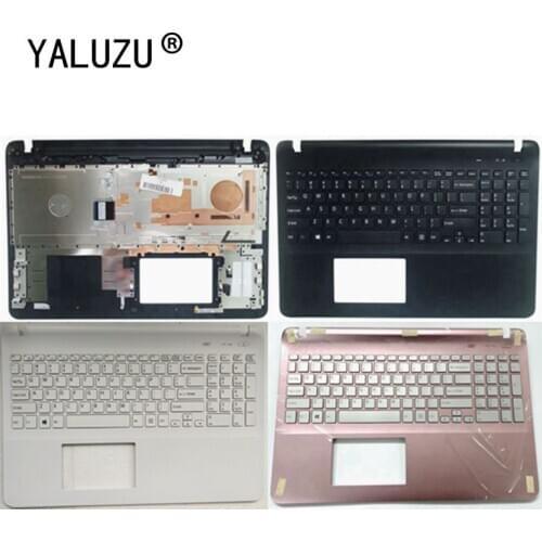 YALUZU Brand new US laptop keyboard C shell palmrest cover without backlight for Sony VAIO FIT15 SVF152 SVF153 SVF15E