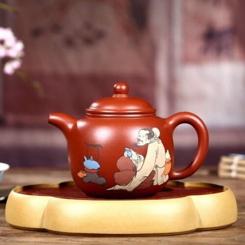 Yixing recommended quality goods famous handmade painted chaking pot of run of mine ore dahongpao 28-volume undertakes