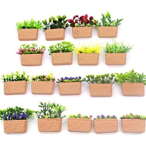 1/12 Dollhouse Artificial Flower Miniature Simulation Mini Exquisite Green Plant Ornament DIY Doll House Accessories Kid Toys