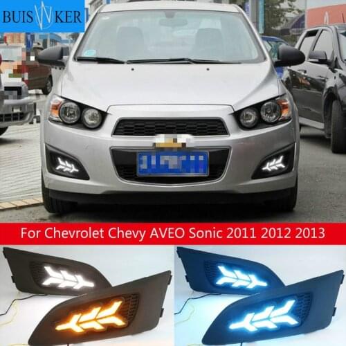 1 Set Car LED DRL Light Daytime Running Light Daylight With Turn Signal Lamp For Chevrolet Chevy AVEO Sonic 2011 2012 2013