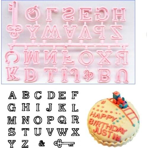 10/28/28pcs Upper&Lowercase Alphabet Cookie Cutter Plastic Capital Letters Fondant Cutter Baking Cupcake Mold Cake Decoration