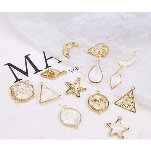 10PCS Fashion Water Drop Geometry Pendants Floating Charms For Jewelry Making Diy Tassel Earrings Accessories