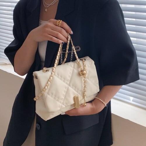 2021 Autumn Exquisite Female Casual High Quality Lingge Embroidery Thread Women Crossbody Bag Urbano Bolsa Feminina JY8113