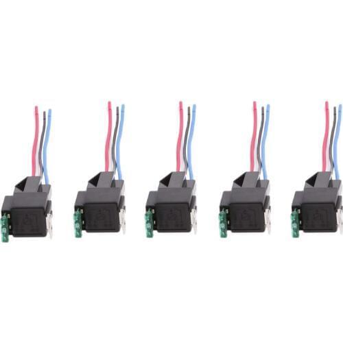 5pcs 24V 30A 4 Pin SPST Relay On/Off Switch Control for Car Truck