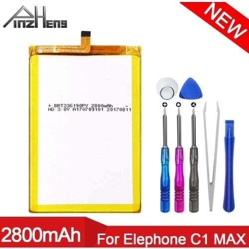 PINZHENG Phone Battery For Elephone C1 MAX Battery Replacement High Quality 2800mAh Back Up Bateria For Elephone C1 MAX Batterie