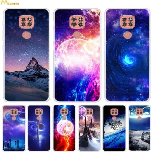 For Motorola G 9 Play Case Soft Silicone Back Cover For Moto G9 Plus Phone Case MotoG9 G9 Play Clear TPU Print Star Space Fundas