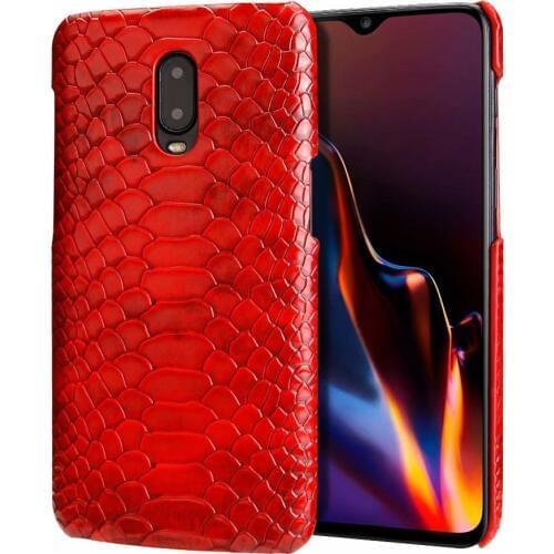 For OnePlus 7 Pro 7 6T 6 Case Snake Skin Pattern Hard Matte Back Case for Oneplus 7Pro 1+7 Luxury PU Leather Cover Funda Shell