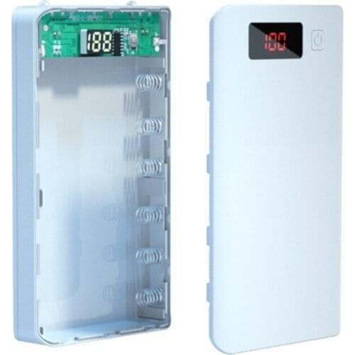 A6 LCD Display DIY 6x18650 Battery Case Power Bank Shell Portable External Box Without Battery Powerbank Protector C7AA