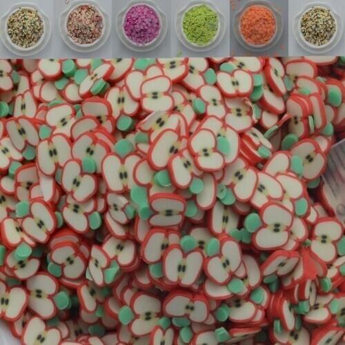 65g Fruits shape Polymer Clay Slices, Colorful Sprinkles for Phone Decoration,Scrapbook DIY,Crystal Mud Slimes Filling,Embellish