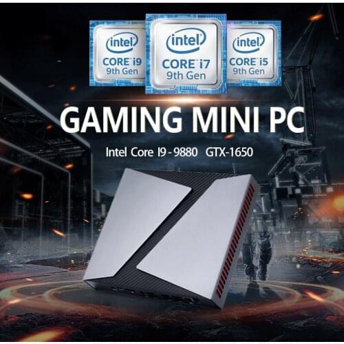 TOP GTX 1650 Gaming Mini PC Windows10 Intel Core I9 9880H NVIDIA GeForce 4G HDMI DP Pro Desktop computer 2*DDR4 AC wifi BT 4.0
