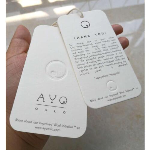 Customized paper hang tag/clothing swing tag labels/garment bag printed tags brand care labels logo GQ08010