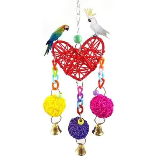 Bell Bird Toy Colorful Parrot Bell Toy Parrot Chewing Toy Bird Hanging Swing Toy For Cage Decoractive Bird Playing Toys