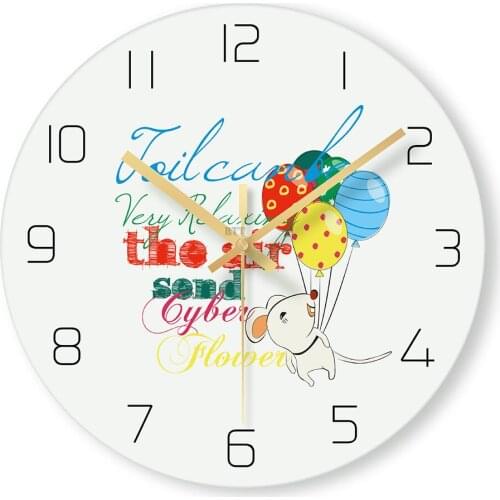 Round Glass Creative Girl Living Room wall clock Home Decoration Modern Hanging Clocks 12"