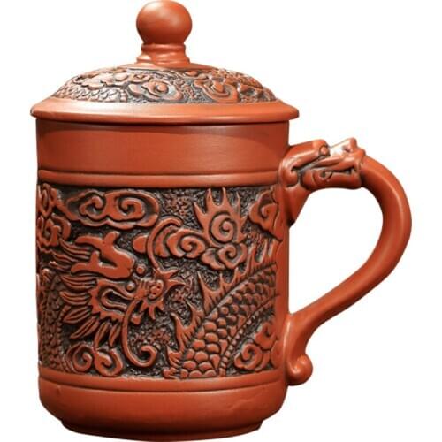 2020 Hot Yixing Purple Sand Cup Master Tea Cup Ceramic Filter with Lid Home Large Single Drinking Tea Mugs Office Male Cup