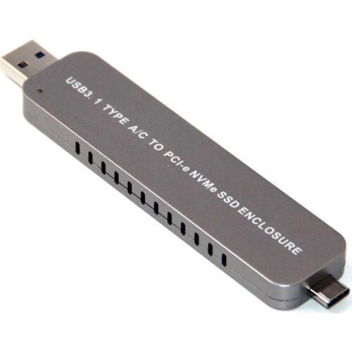 M key NVME PCI Express M.2 SSD HDD Enclosure 2 in 1 USB3.1 Type A C to PCI-E NGFF Portable Box for Samsung 960 EVO PM961 PM951