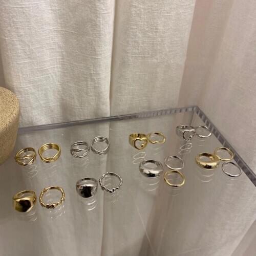 MENGJIQIAO New Fashion Punk Metal Geometric Knot Rings For Women Girls Gold Color Mid Finger Knuckle Rings Jewelry Gifts