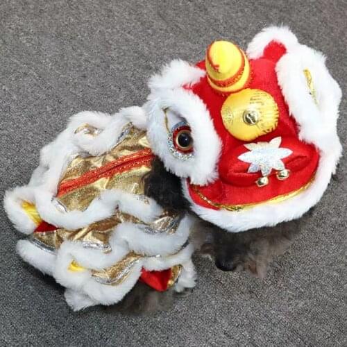Model Plush Toys Marionette Lion Dance Cute shap Pet Clothes Funny Joyous Cat Dog Decoration Traditional Chinese Handicraft Gift