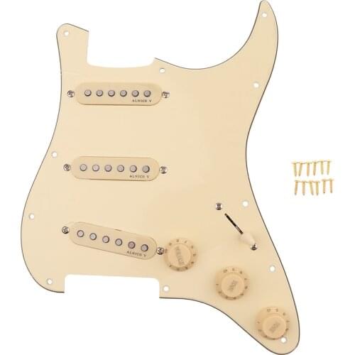 Cream Yellow Single Coiled Alnico V Pickguard For Electric Guitar