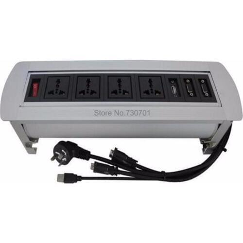 2019 Tabletop Manual Rotating Power Socket / Desktop Hidden Power Outlets for Conference Furniture long option