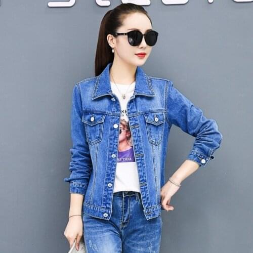 New Short Denim Jackets Women Coat Long Sleeve Vintage All-match Casual Jean Jacket Bomber Loose Fashion Plus Size Female Tops
