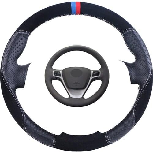 Custom Car Steering Wheel Cover For Toyota Verso EZ Avensis Suede Leather Steering Braid