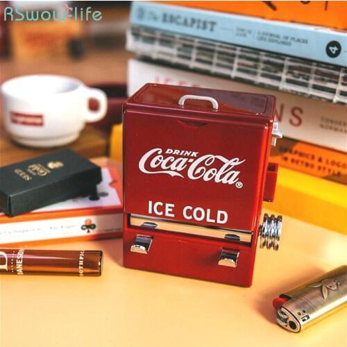 Personality Creative Retro-Cola Toothpick Box Vending Machine Style Pressing Toothpick Case Dispenser Plastic Holder Ornament