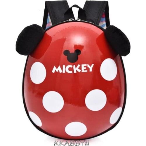 Disney Minnie Mouse Backpack 3D Cartoon Eggs Backpack Kindergarten Children School Bag Toddler Girls Boys Outdoor Travel Mochila