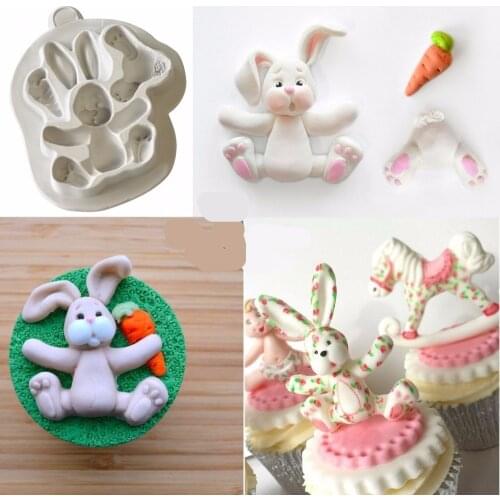 Rabbit Silicone Mold Fondant Mould For Baking Cake Decorating Tools Chocolate Gumpaste Molds, Sugarcraft, Kitchen Gadgets M1154