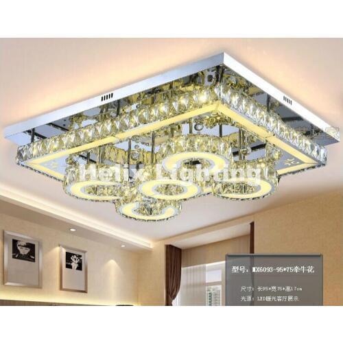 Modern LED Chandeliers Light Stainless steel Crystal Lamp for Living Bedroom LED Lustres Lamparas de techo Lights Remote Control