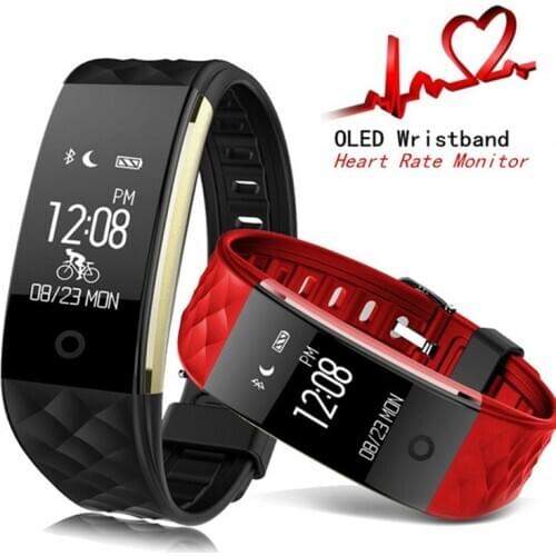 S2 Smart Wristband Bluetooth 4.0 Band Heart Rate Monitor Sport IP67 Waterproof OLED Smartband Bracelet For Android IOS Phone