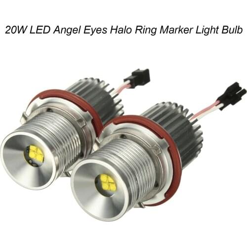 2Pcs 20W LED Angel Eyes Halo Ring Marker Light Bulb Replacement for BM E87 E39 M5 M6 E83 X3 E60 E63 E65 E66 E53 X5