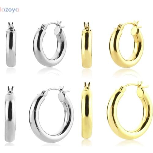 Lozoya 925 Sterling Loops Earring Women Silver Gold Hollow Luxury Piercing Hoops Rock Punk Party Fine Jewelry 2021 Clips Jewels