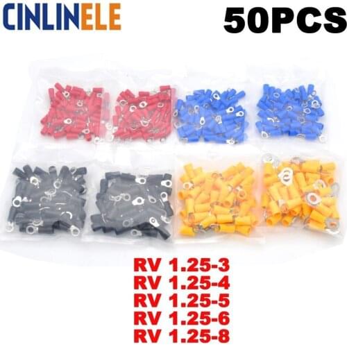 1000 Pieces Ring Crimp Insulation Terminal RV1.25-3 RV1.25-4 RV1.25-5 RV1.25-6 RV1.25-8 Wire Cable Connector RV