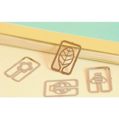 20PCS/PACK Kawaii Cute Mini Metal Bookmark Brief Animal Paper Clip Sliver Bookmarks Stationery School Office Supplies sl1114