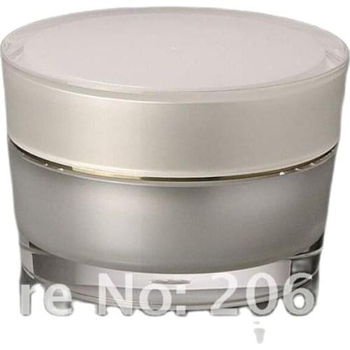 50G pearl white acrylic cone- shape cream jar with silver line ,cosmetic container,,cream jar,Cosmetic Jar,Cosmetic Packaging